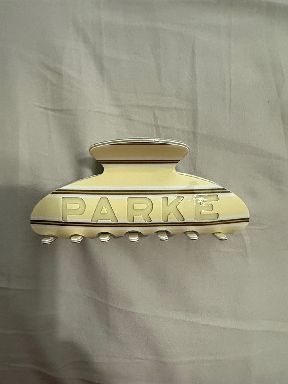Parker Yellow Striped Hair Claw Clip - Cream & Yellow